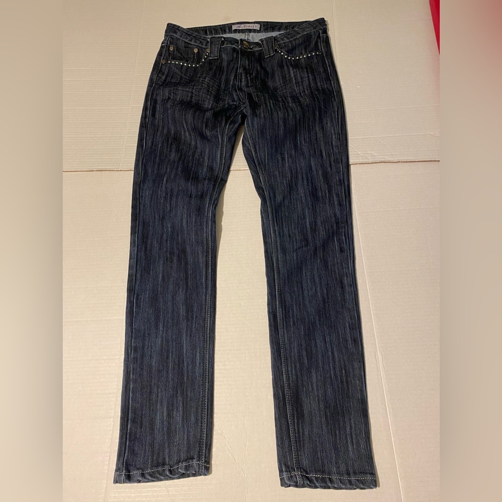 Exocet size 9 women’s sequined dark denim blue jeans